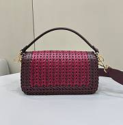 Fendi Baguette Burgundy Braided Leather Bag 27x15x6cm - 4