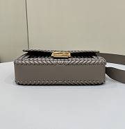 Fendi Baguette Black Gray Interlaced Leather Bag 27x15x6cm - 4