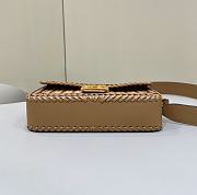 Fendi Baguette Sand Brown Interlaced Leather Bag 27x15x6cm - 6