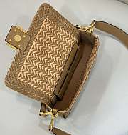 Fendi Baguette Sand Brown Interlaced Leather Bag 27x15x6cm - 5