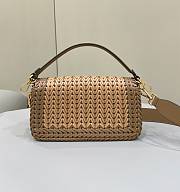 Fendi Baguette Sand Brown Interlaced Leather Bag 27x15x6cm - 3