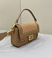 Fendi Baguette Sand Brown Interlaced Leather Bag 27x15x6cm - 2
