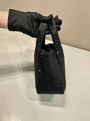 Prada Embellished Satin Mini Handbag Black 18x16x10cm - 5