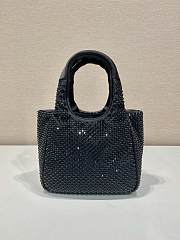 Prada Embellished Satin Mini Handbag Black 18x16x10cm - 4