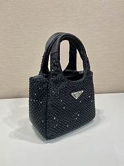 Prada Embellished Satin Mini Handbag Black 18x16x10cm - 3