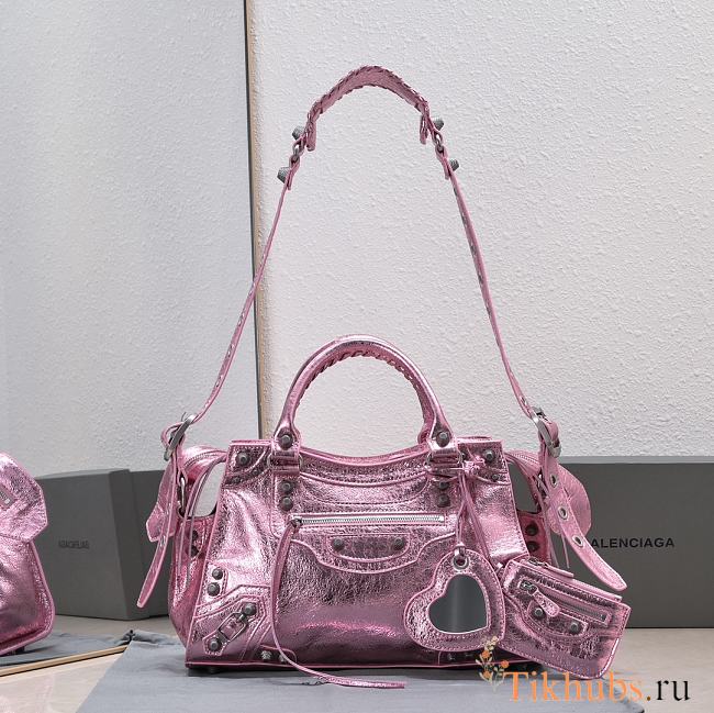 Balenciaga Neo Cagole Handbag Pink Metallic 32x21x13cm - 1