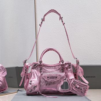 Balenciaga Neo Cagole Handbag Pink Metallic 32x21x13cm