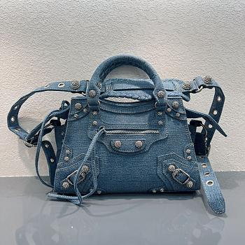 Balenciaga Neo Cagole XS Denim Blue Bag 26x11x18cm