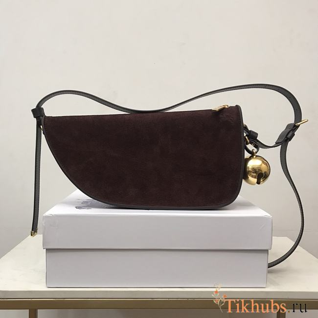 Burberry Small Shield Sling Bag Cocoa Suede 32 x 7 x 17 cm - 1