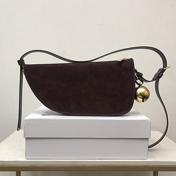 Burberry Small Shield Sling Bag Cocoa Suede 32 x 7 x 17 cm