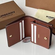 Burberry Vintage Check Small Leather Wallet Brown 10x3.5x8.5cm - 4