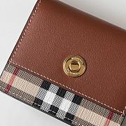 Burberry Vintage Check Small Leather Wallet Brown 10x3.5x8.5cm - 2