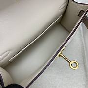 Hermes Kelly Epsom White Grey Gold Hardware 19cm - 6