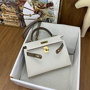 Hermes Kelly Epsom White Grey Gold Hardware 19cm - 4