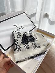 Chanel Black White Scarf 105x200cm - 3