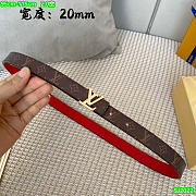 Louis Vuitton LV Monogram Red Gold Belt 2cm - 1