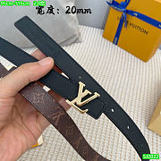 Louis Vuitton LV Monogram Black Gold Belt 2cm - 3