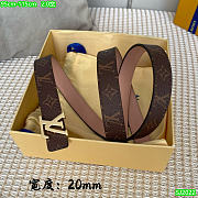 Louis Vuitton LV Monogram Pink Gold Belt 2cm - 1