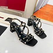 Valentino Rockstud Calfskin Sandal Straps Black 60mm - 1