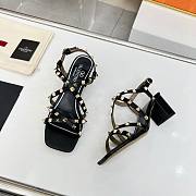 Valentino Rockstud Calfskin Sandal Straps Black 60mm - 5