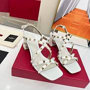 Valentino Rockstud Calfskin Sandal Straps White 60mm - 1