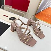 Valentino Rockstud Calfskin Sandal Straps Rose 60mm - 1