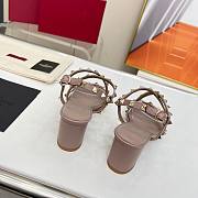 Valentino Rockstud Calfskin Sandal Straps Rose 60mm - 4