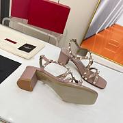 Valentino Rockstud Calfskin Sandal Straps Rose 60mm - 2