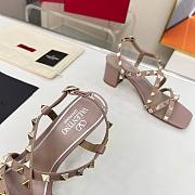 Valentino Rockstud Calfskin Sandal Straps Rose 60mm - 3