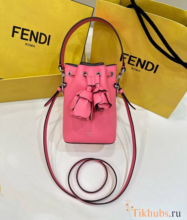 Fendi Mon Tresor Pink Leather Mini-bag 3D Roses 18x12x10cm - 1