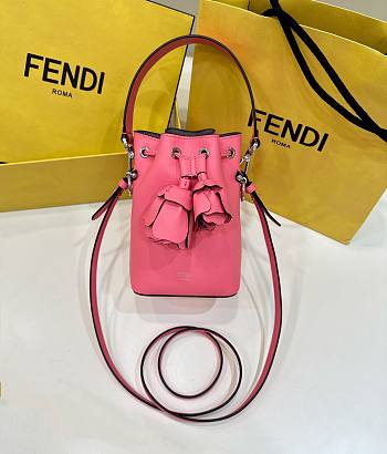 Fendi Mon Tresor Pink Leather Mini-bag 3D Roses 18x12x10cm