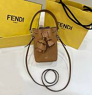 Fendi Mon Tresor Tan Leather Mini-bag 3D Roses 18x12x10cm - 1