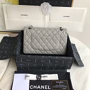 Chanel Flap Bag Grey Caviar Silver Hardware 25cm - 5