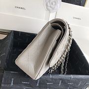 Chanel Flap Bag Grey Caviar Silver Hardware 25cm - 4