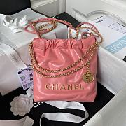Chanel 22 Mini Handbag Gold Dark Pink 20x19x6cm - 1