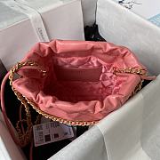 Chanel 22 Mini Handbag Gold Dark Pink 20x19x6cm - 6