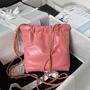 Chanel 22 Mini Handbag Gold Dark Pink 20x19x6cm - 2