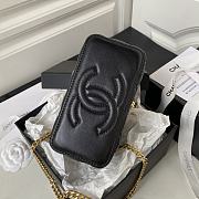 Chanel Vanity Case Black Lambskin Gold Flower 17x9.5x8cm - 5