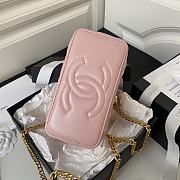 Chanel Vanity Case Pink Lambskin Gold Flower 17x9.5x8cm - 5