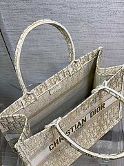 Dior Medium Book Tote White Gold-Tone Oblique 36cm - 6