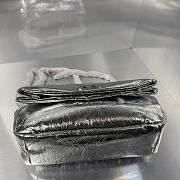 Balenciaga Monaco Small Chain Bag Silver Metallized Arena 27.9x18x9.9cm - 3