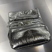 Balenciaga Monaco Small Chain Bag Silver Metallized Arena 27.9x18x9.9cm - 2