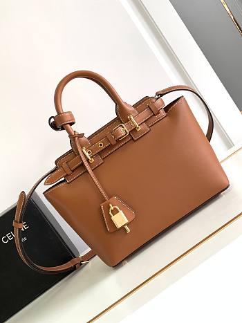 Celine Teen Conti Bag Natural Calfskin Tan 26x21x11cm