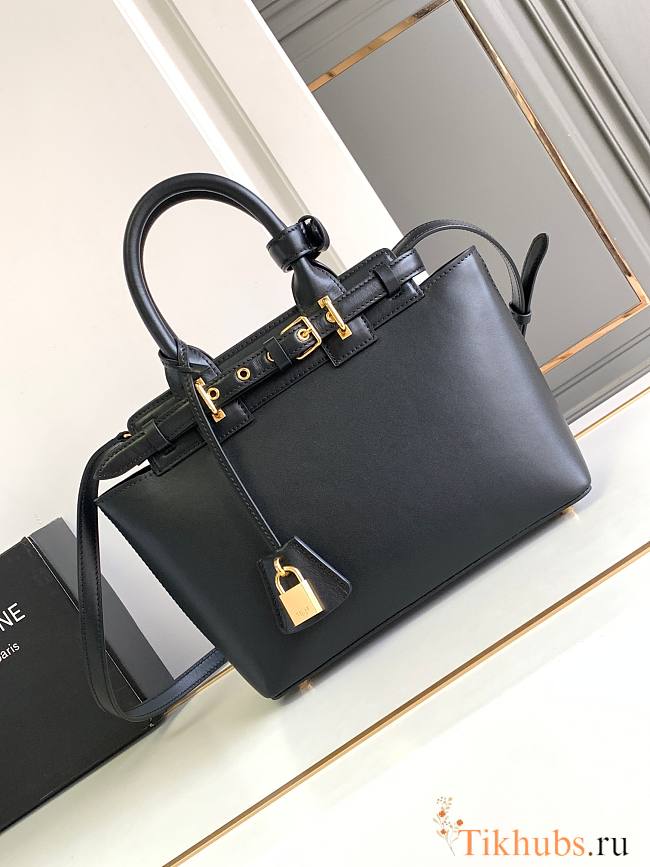 Celine Teen Conti Bag Natural Calfskin Black 26x21x11cm - 1