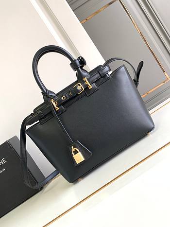 Celine Teen Conti Bag Natural Calfskin Black 26x21x11cm