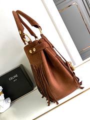 Celine Medium Annabel Bag Fringes Suede Calfskin Brown 36.5x28.5x10cm - 3