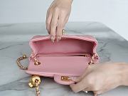 Chanel Flap Bag Pink Lambskin Bell 20x13x7cm - 6