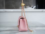 Chanel Flap Bag Pink Lambskin Bell 20x13x7cm - 3