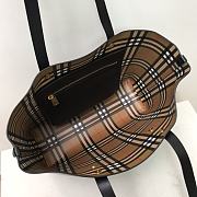 Burberry Embossed Crest Leather Tote Black 35x29x12cm - 5