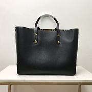 Burberry Embossed Crest Leather Tote Black 35x29x12cm - 4